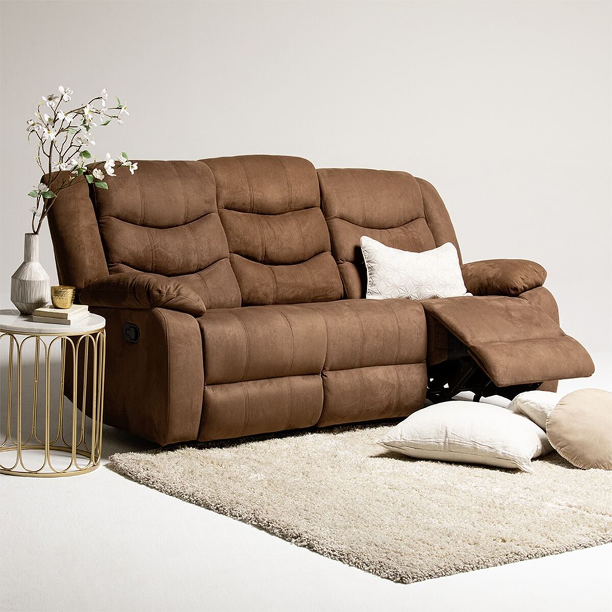Sof? Berger Reclinable 3 Cuerpos Velvet Brown outlet