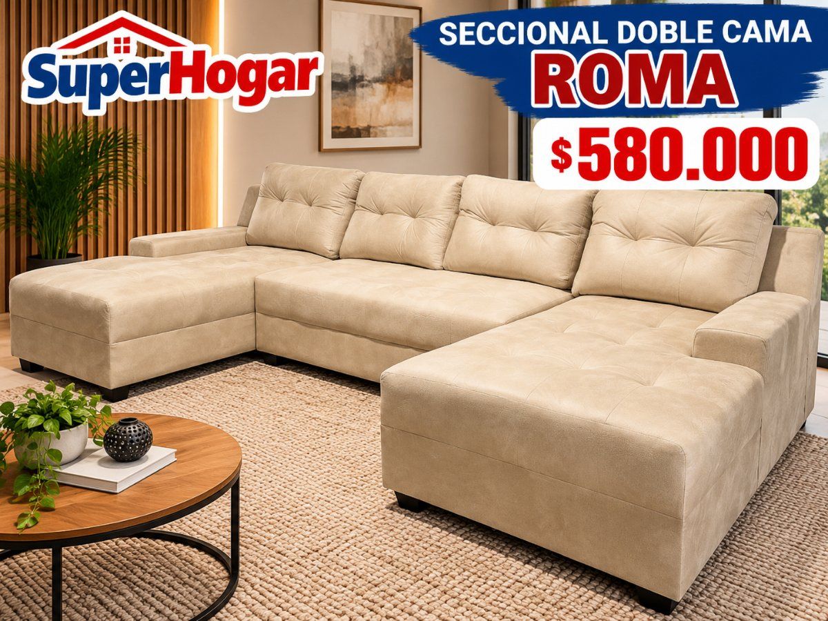 Sofá Seccional Roma Doble Cama Beige Envejecido outlet