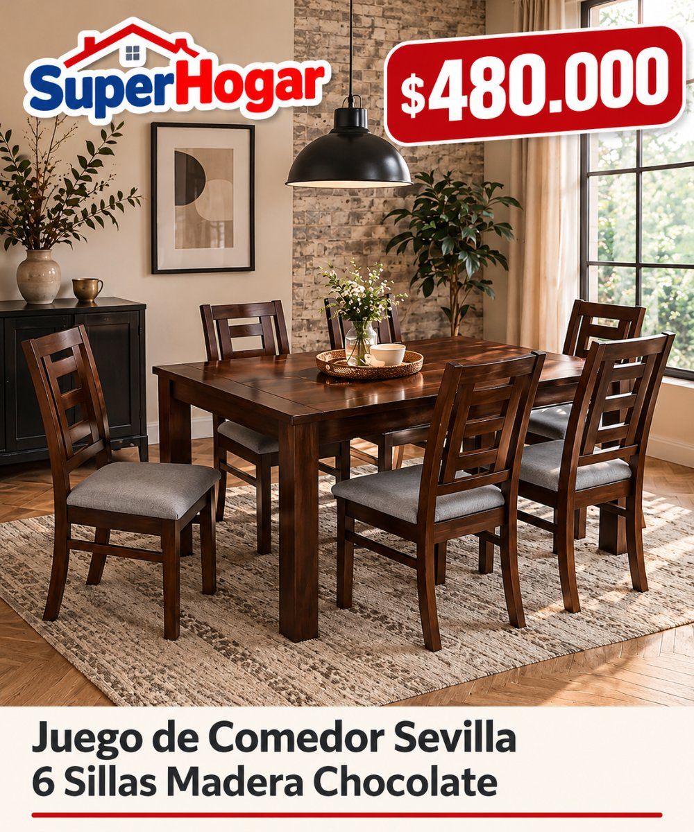 Comedor Sevilla 6 Sillas Chocolate outlet