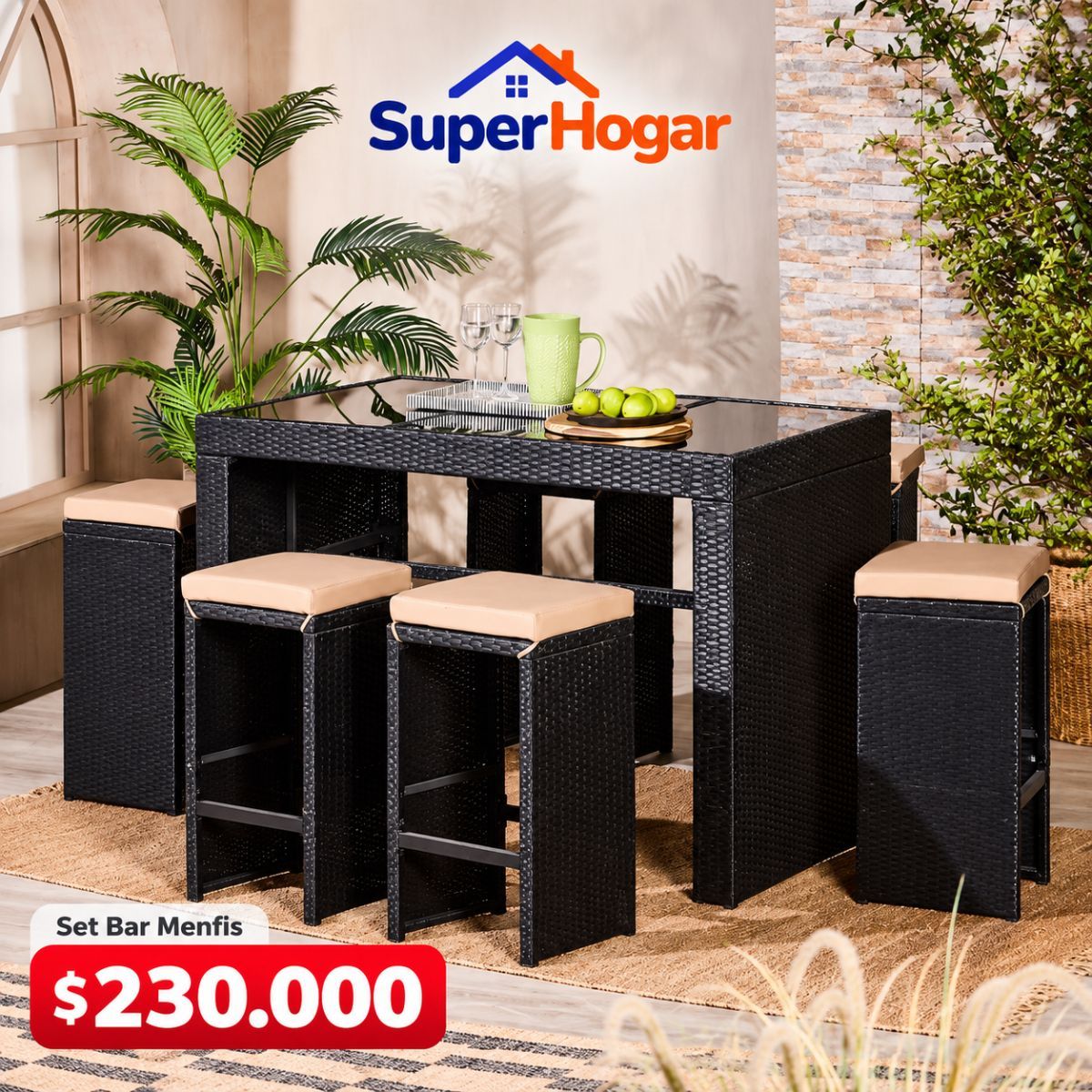 Comedor Set Bar Menfis 6 Personas outlet