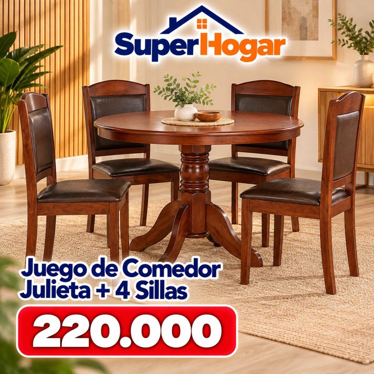 Comedor Julieta 4 Sillas outlet