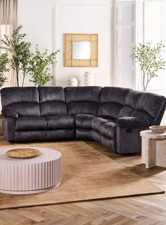 Sofá Seccional Berger Reclinable Fester 5 Cuerpos Gris outlet