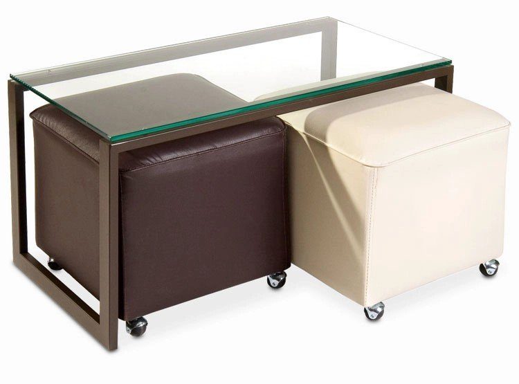 Mesa Centro C 2 Puff Mh Metal 1 Beige 1 outlet