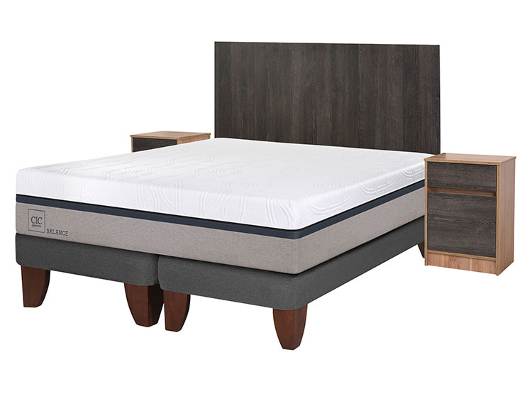 Cama Europea Balance 2 Plazas Base Dividida Espresso outlet