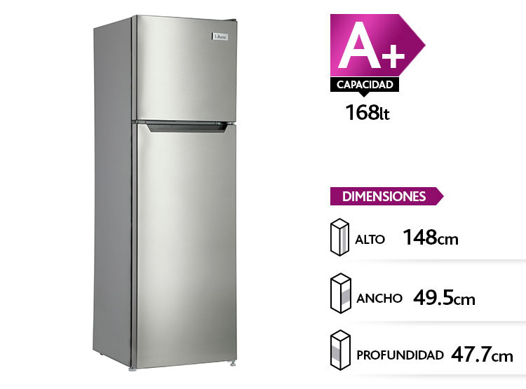 Refrigerador Top Mount Frio Directo 168LINOX outlet