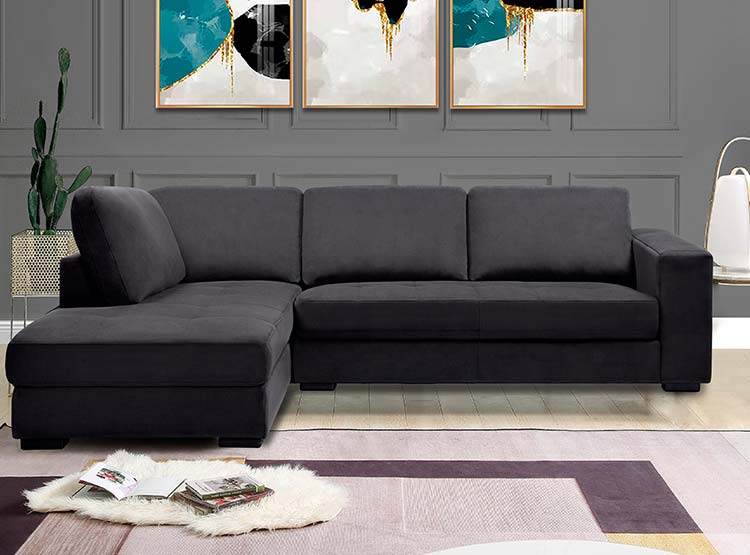 Sofá Seccional Mini Pirlo Tela Chaise Izquierdo Negro outlet