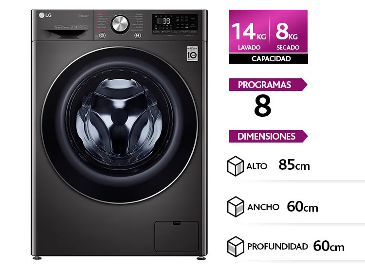 Lavadorasecadora Lg WD14BVC2S6C 14 Kg outlet