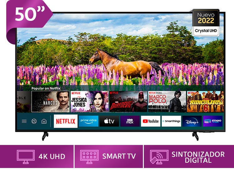 TV LED Samsung UN50BU8000GXZS UHD Smart outlet