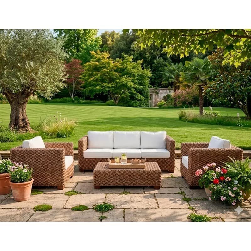 Sofá Juego de Living Jazmin 3-1-1 Rattan Natura outlet