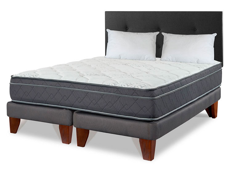 Cama Europea Estoc 2 Plazas Box Base Dividida Roy Negro outlet