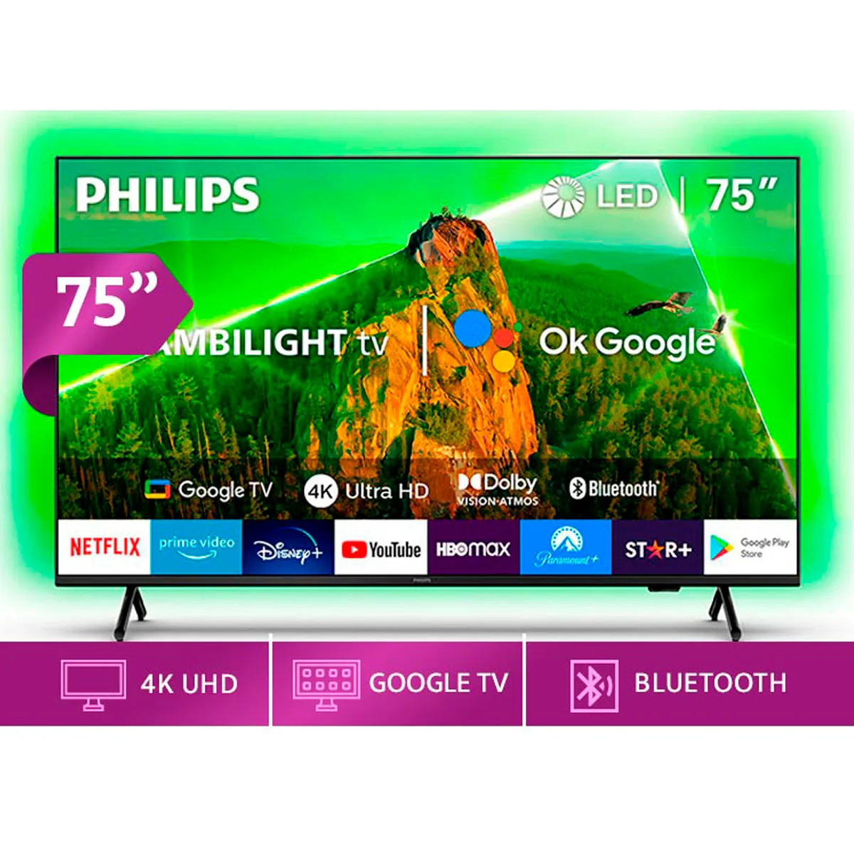 TV LED Philips 75 Pulgadas UHD 4K 75PUD7908 Ambiligh outlet