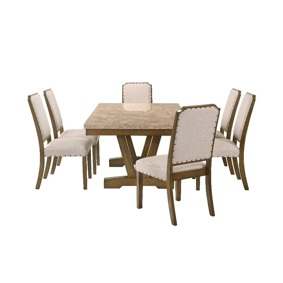 Juego Comedor Marmol Hagen Mesa 6 Sillas outlet
