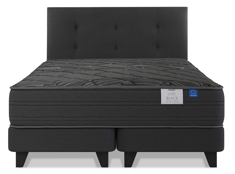Cama Europea Black 2 Plazas Respaldo Royal outlet