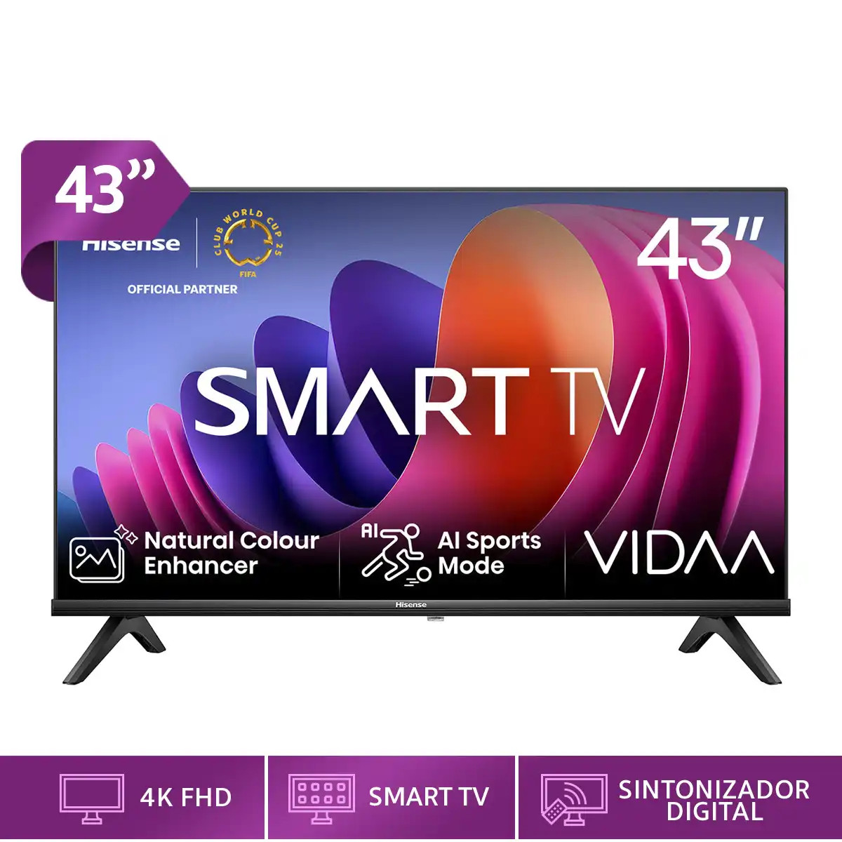LED Hisense 43 Pulgadas A4K FHD Smart TV outlet