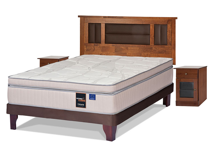Cama Europea Maximo Cobre 2 Plazas Box Set Lorrai outlet
