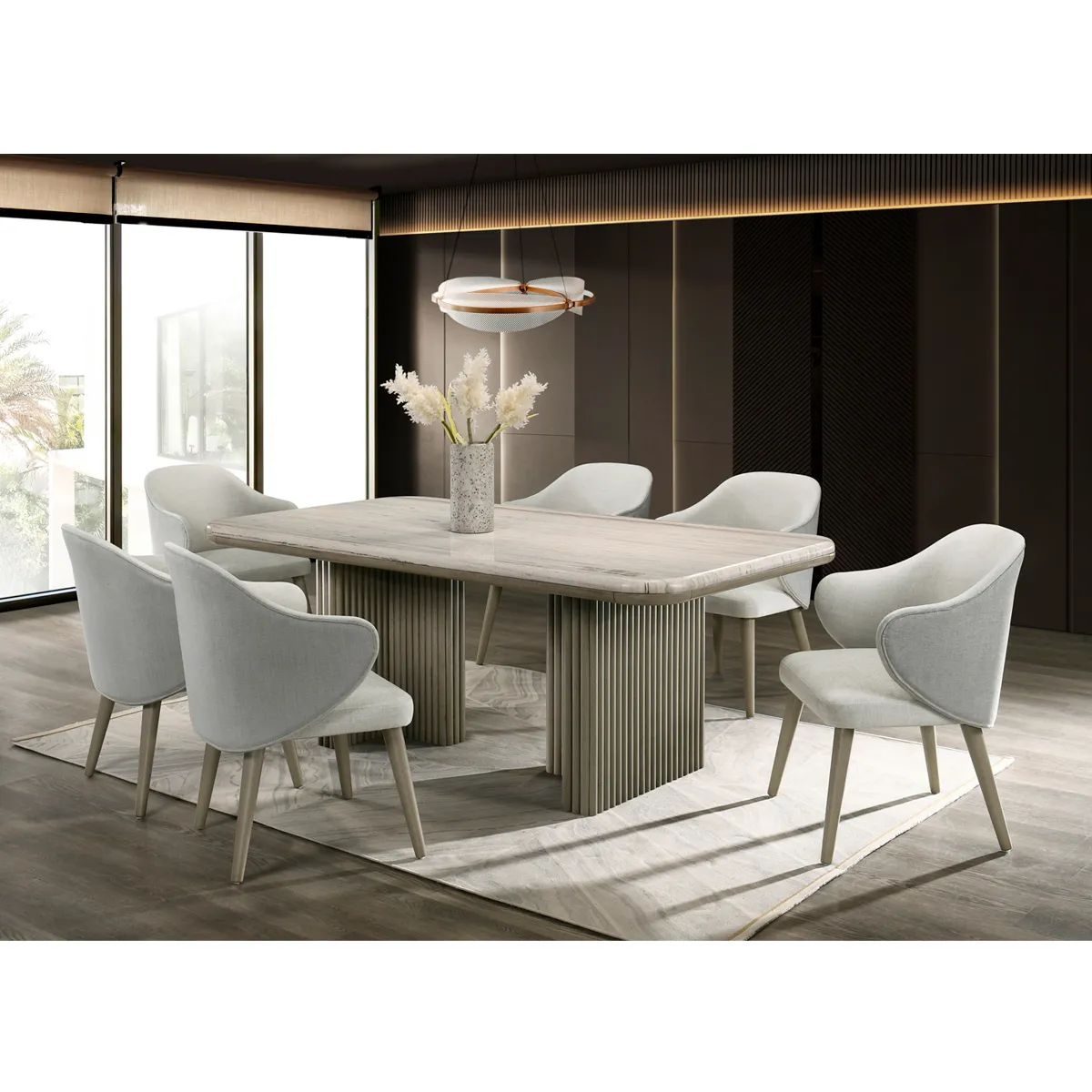 Juego Comedor Marmol Celine 6 Sillas outlet