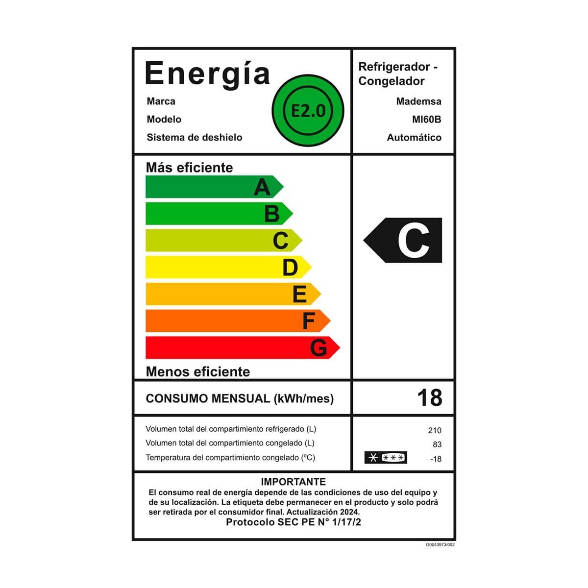 Refrigerador Bottom Freezer Mademsa MI60 outlet — foto 9