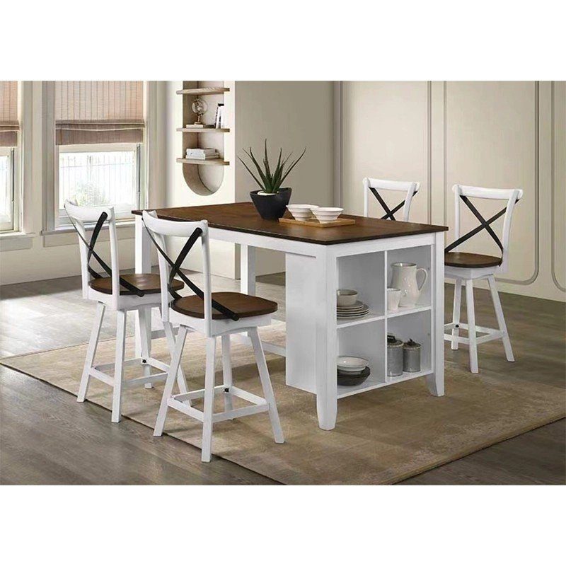 Juego Comedor Stool Cruz 4 Sillas Café outlet