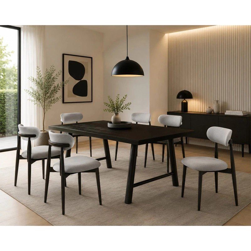 Juego Comedor Juliette C6 Sillas Gris outlet