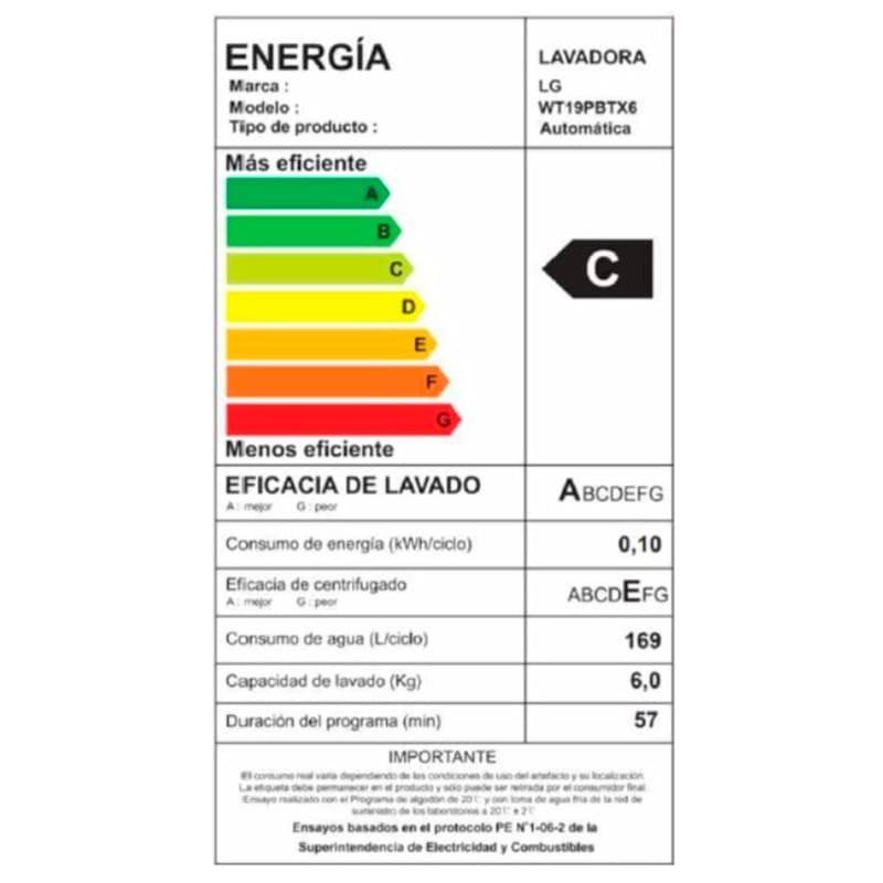 Lavadora Carga Superior Lg WT19PBTX6 19K outlet — foto 8