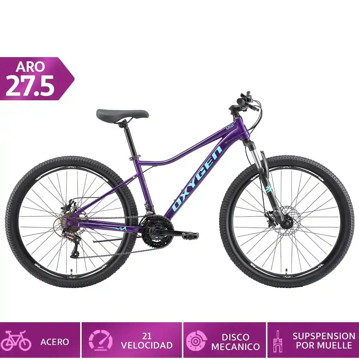 Bicicleta Oxg Aro 27 5 Mist 21V M Morado outlet