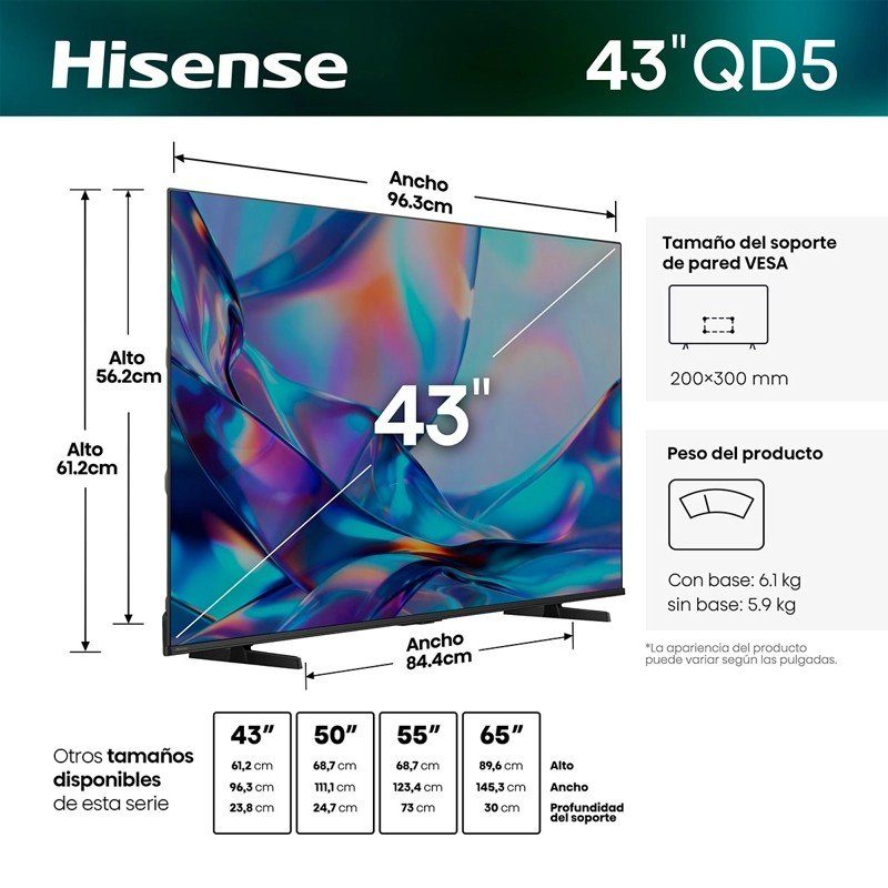 QLED 43 Pulgadas QD5SV 4K Smart TV outlet — foto 3