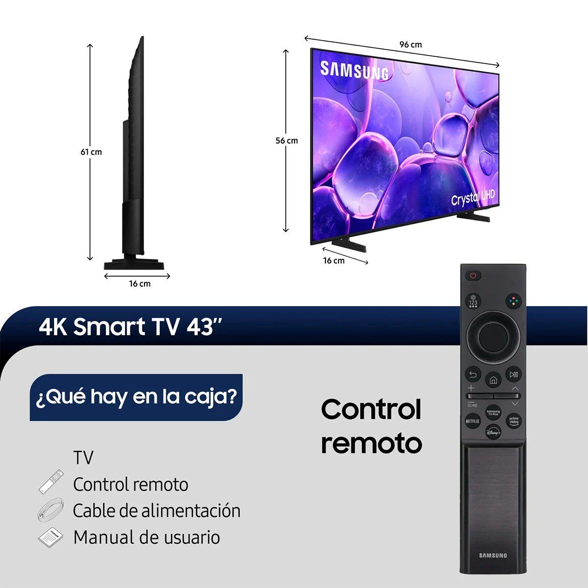 43 Pulgadas Crystal UHD U8000F 4K Smart TV outlet — foto 3