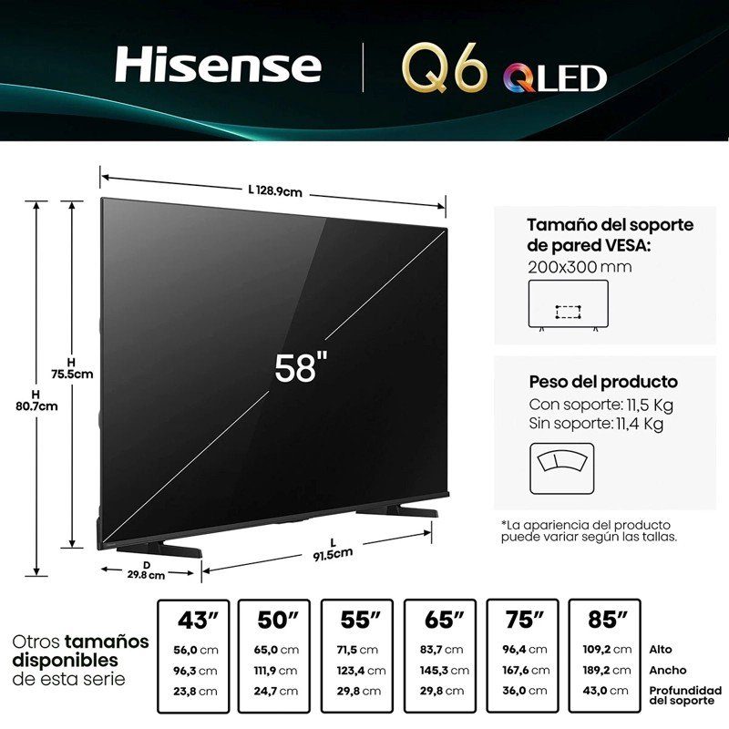 Smart TV 58 Pulgadas QLED 4K UHD 58Q6QV outlet — foto 3