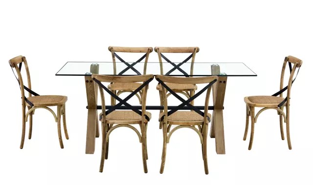 Juego Comedor Pamela Vidrio 6 Sillas outlet