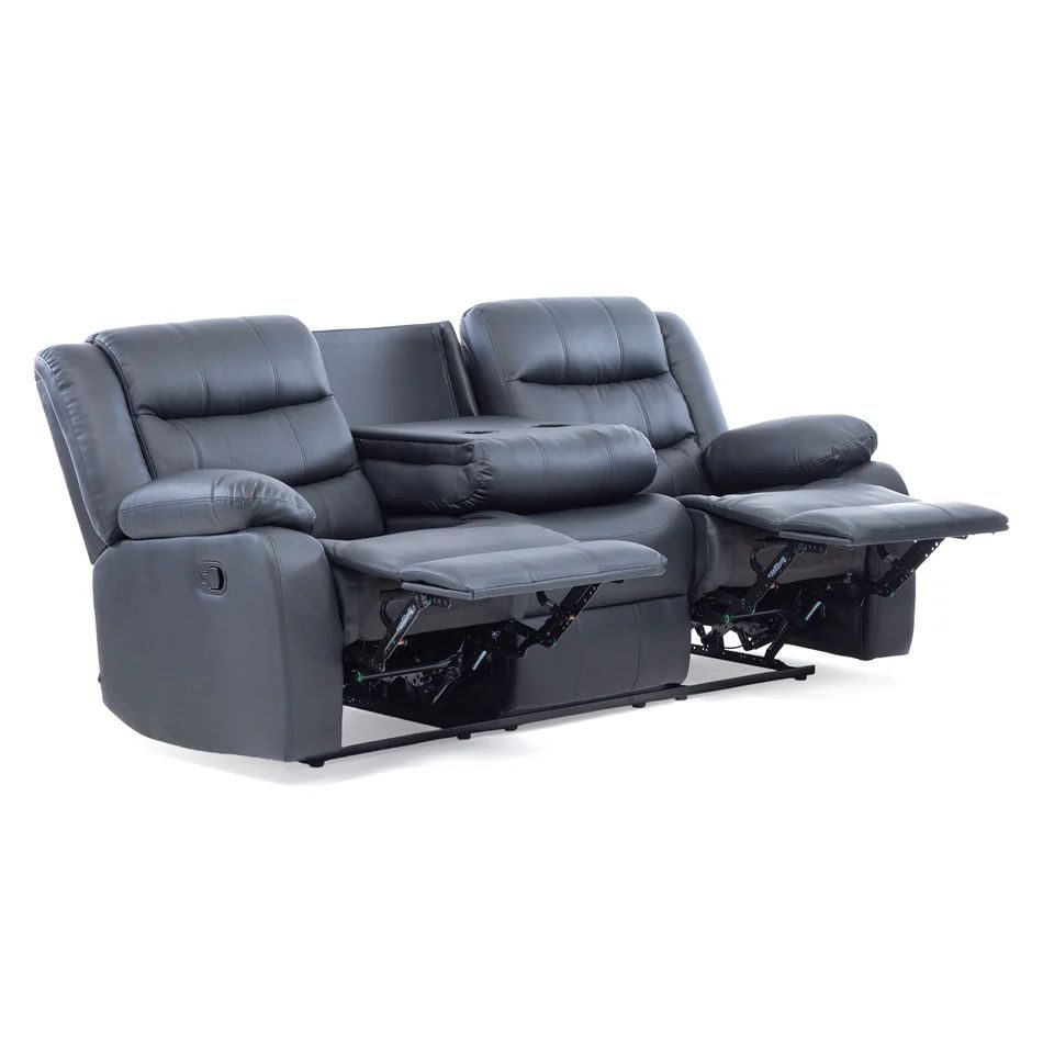 Sof? Berger Reclinable 3 Cuerpos Ddt Pu Negro outlet