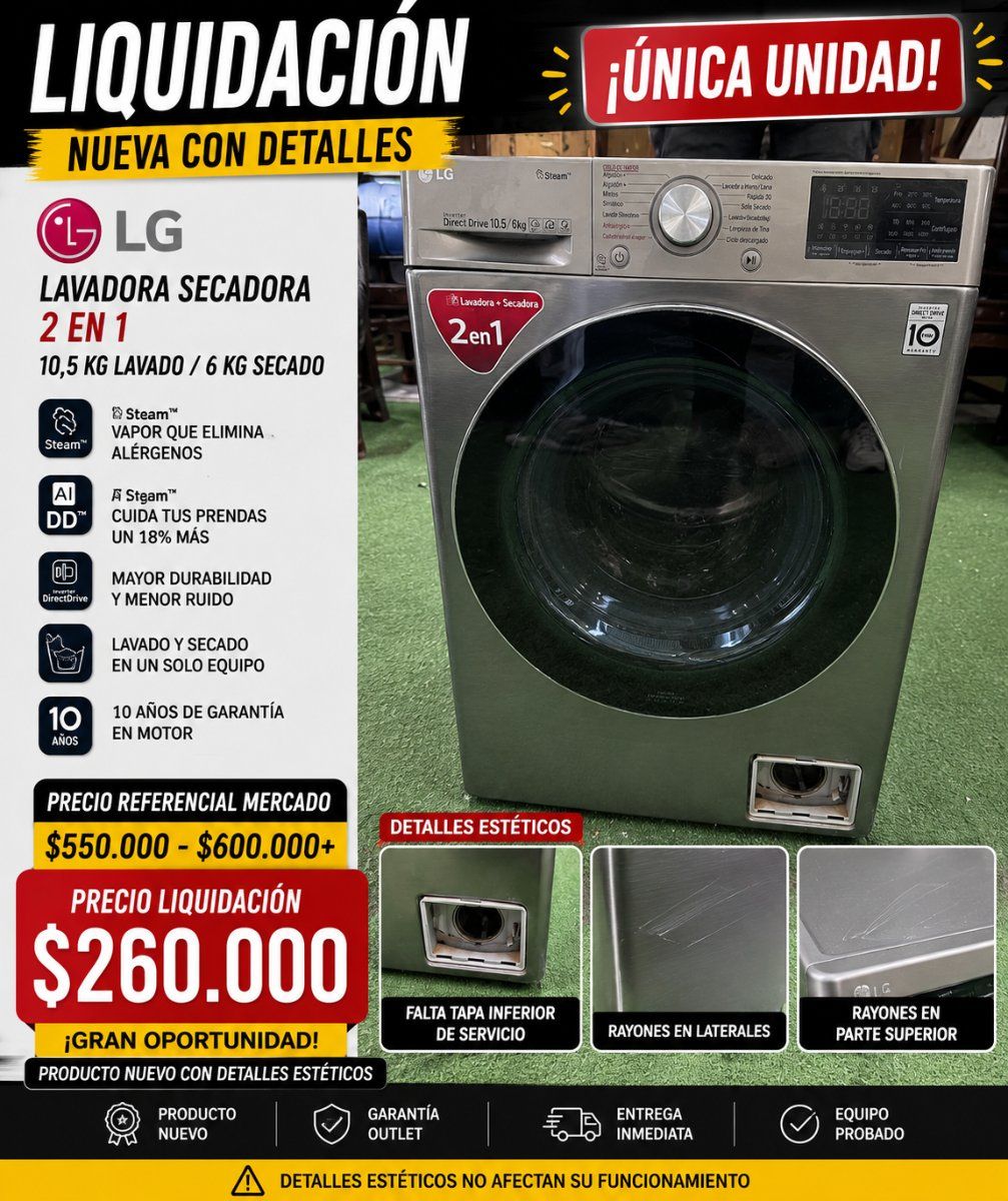 Lavadora Secadora Lg 10 5 6 outlet