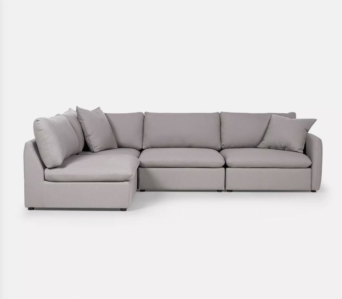 Sofá Seccional Rosen Zagreb Izquierdo Tela Gris outlet — precio outlet