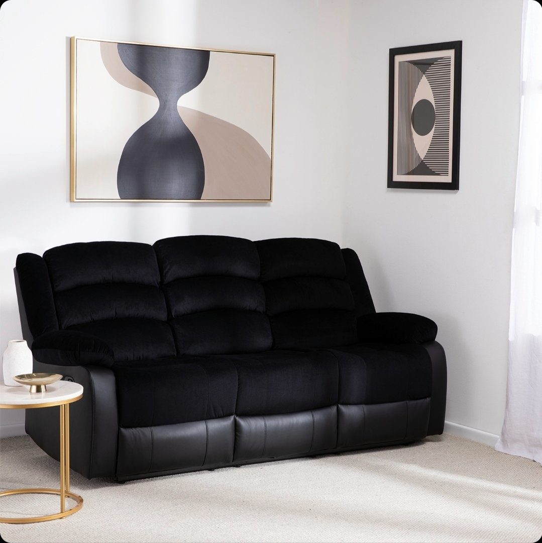 Berger Reclinable 3 Cuerpos Vemon Negro outlet